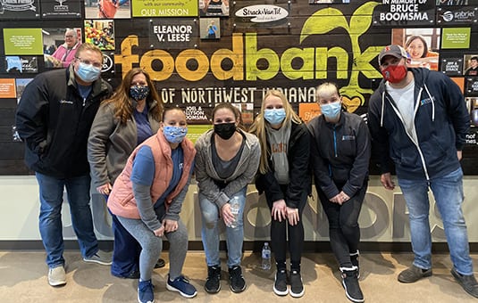 group photo of vet team at the food bank of northwest indiana